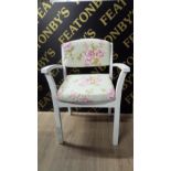 WHITE PAINTED BEDROOM CHAIR