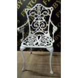 PAIR OF METAL GARDEN CHAIRS (WHITE)