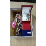 1 BOX ASSORTED JEWELLERY & WATCHES