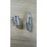 SILVER THIMBLE & NEEDLE CASE,