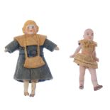 (204942) A group of eleven early 20th century German bisque miniature dolls. Comprising three 2.5 (