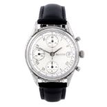 EBERHARD & CO. - a gentleman's chronograph wrist watch. Stainless steel case. Numbered 7088.