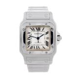 CARTIER - a Santos bracelet watch. Stainless steel case. Reference 2319, serial 941942CD. Signed