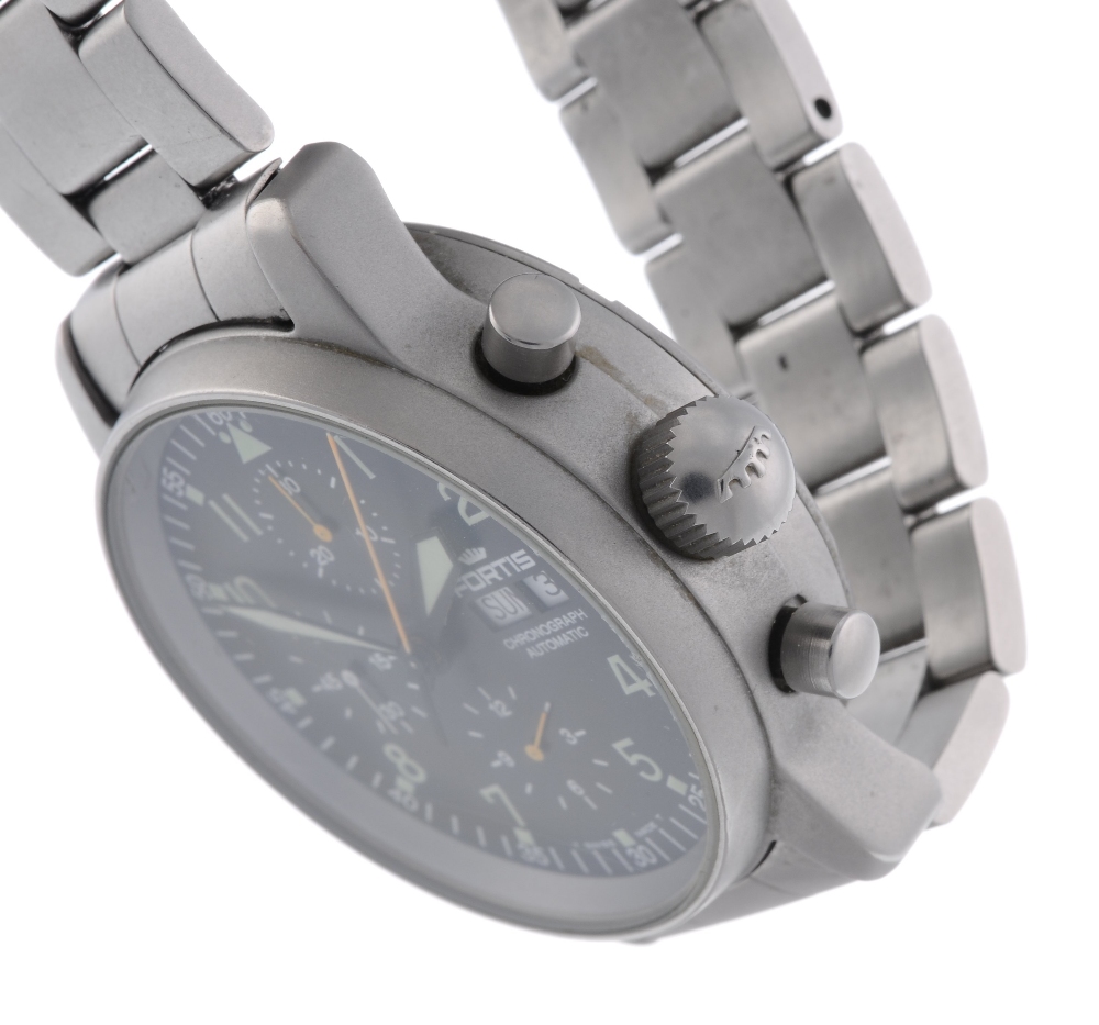FORTIS - a gentleman's Flieger chronograph bracelet watch. Stainless steel case. Numbered 597.10. - Image 3 of 4