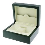 ROLEX - a complete watch box. Outer box shows some moderate stains and heavy impact marks to the