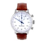 MEISTERSINGER - a gentleman's Singular chronograph wrist watch. Stainless steel case. Numbered