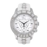 DIOR - a lady's Christal chronograph wrist watch. Stainless steel case with factory diamond set