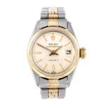 ROLEX - a lady's Oyster Perpetual Ladydate bracelet watch. Circa 1953. Stainless steel case with