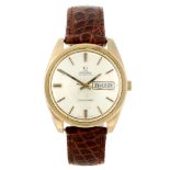 OMEGA - a gentleman's Seamaster wrist watch. Gold capped case with stainless steel case back.