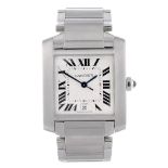 CARTIER - a Tank Francaise bracelet watch. Stainless steel case. Reference 2302, serial 473757CE.