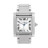 CARTIER - a Tank Francaise bracelet watch. Stainless steel case. Reference 2302, serial 558282LX.