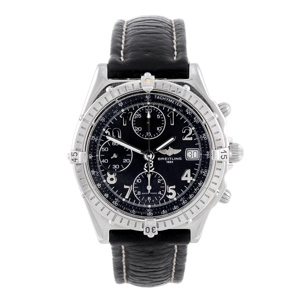 BREITLING - a gentleman's Chronomat Blackbird chronograph wrist watch. Stainless steel case with