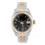 ROLEX - a lady's Oyster Perpetual Date bracelet watch. Circa 1977. Stainless steel case with