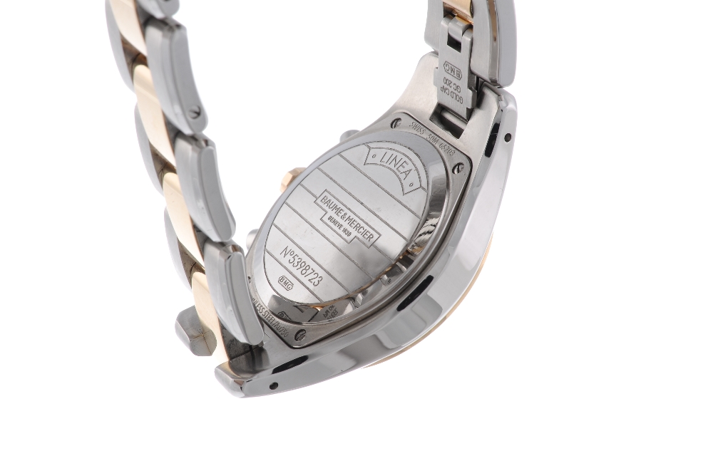 BAUME & MERCIER - a lady's Linea chronograph bracelet watch. Stainless steel case with yellow - Image 2 of 4