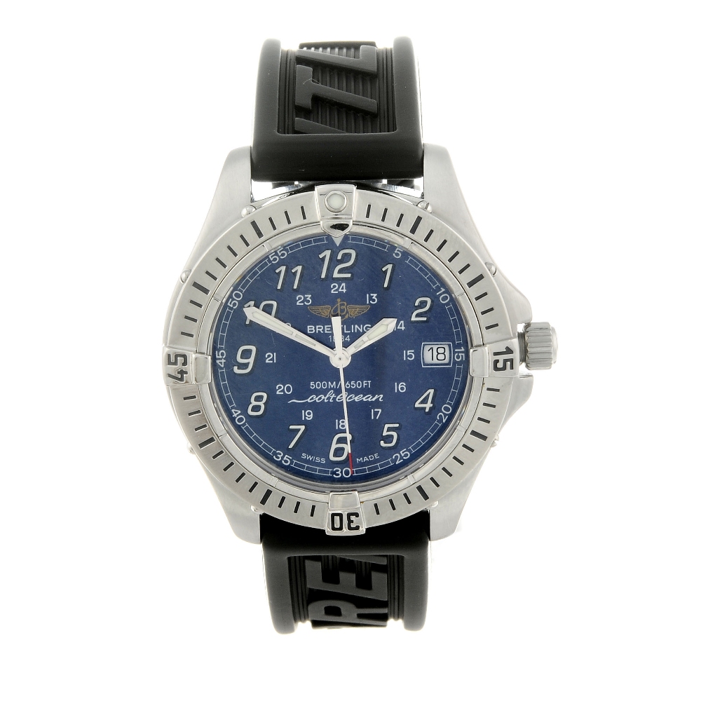 BREITLING - a gentleman's Aeromarine Colt wrist watch. Stainless steel case with calibrated bezel.