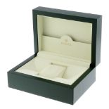 ROLEX - a complete watch box. Outer box shows light stains and marks. There are some heavy impact