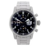 FORTIS - a gentleman's Flieger chronograph bracelet watch. Stainless steel case. Numbered 597.10.