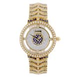 JUVENIA - a lady's bracelet watch. 18ct yellow gold case with factory diamond set bezel. Reference