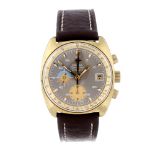 OMEGA - a gentleman's Seamaster chronograph wrist watch. Gold plated case with stainless steel