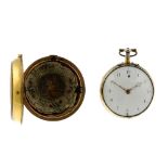 A pair case quarter repeater pocket watch by Charles Gretton. Gilt outer case, yellow metal inner