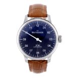MEISTERSINGER - a gentleman's No03 wrist watch. Stainless steel case with exhibition case back.