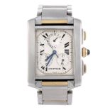 CARTIER - a Tank Francaise Chronoflex bracelet watch. Stainless steel case. Reference 2303, serial