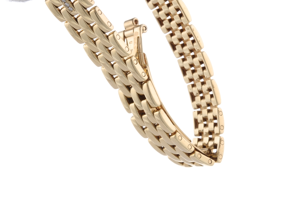 CARTIER - a Panthere bracelet watch. Diamond set 18ct yellow gold case with diamond set bezel. - Image 4 of 4