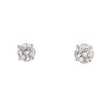 A pair of brilliant-cut diamond earrings. Estimated total diamond weight 0.75ct, H-J colour, P1-P2