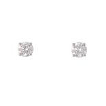 A pair of brilliant-cut diamond stud earrings. Estimated total diamond weight 1ct, I-J colour, SI2-