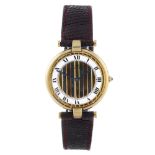 CARTIER - a Must de Cartier Vendome wrist watch. Gold plated silver case. Numbered 17092321.