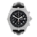 BREITLING - a gentleman's Chronomat Blackbird chronograph wrist watch. Stainless steel case with