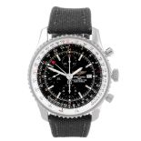 BREITLING - a gentleman's Navitimer World chronograph wrist watch. Stainless steel case with slide