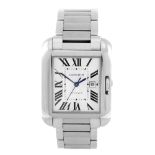 CARTIER - a Tank Anglaise bracelet watch. Stainless steel case. Reference 3511, serial 866141UX.