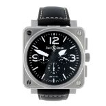 BELL & ROSS - a gentleman's Collection Aviation chronograph wrist watch. Stainless steel case.