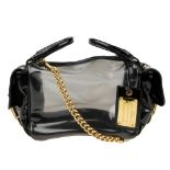 DOLCE & GABBANA - a clear vinyl handbag. Designed with a clear vinyl body and black patent leather