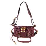 CHLOÉ - a burgundy Paddington handbag. Featuring a burgundy leather exterior, brushed gold-tone