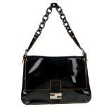 FENDI - a black patent Mama handbag. Designed with a black patent leather exterior with