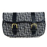 CHRISTIAN DIOR - a navy blue crossbody handbag. Designed with maker's blue logo canvas exterior