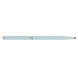 TIFFANY & CO. - a ballpoint pen. Designed in green enamel with engraved cross-hatched pattern and