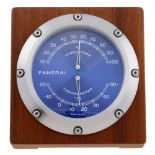 A Hygro-Thermometer by Panerai. Stainless steel case with wooden surround. Reference OP6678,