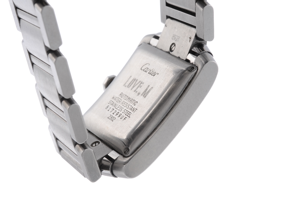 CARTIER - a Tank Francaise bracelet watch. Stainless steel case with engraved case back. Reference - Image 2 of 4