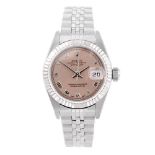 ROLEX - a lady's Oyster Perpetual Datejust bracelet watch. Circa 1997. Stainless steel case with