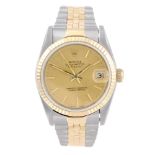 ROLEX - a mid-size Oyster Perpetual Datejust bracelet watch. Circa 1992. Stainless steel case with