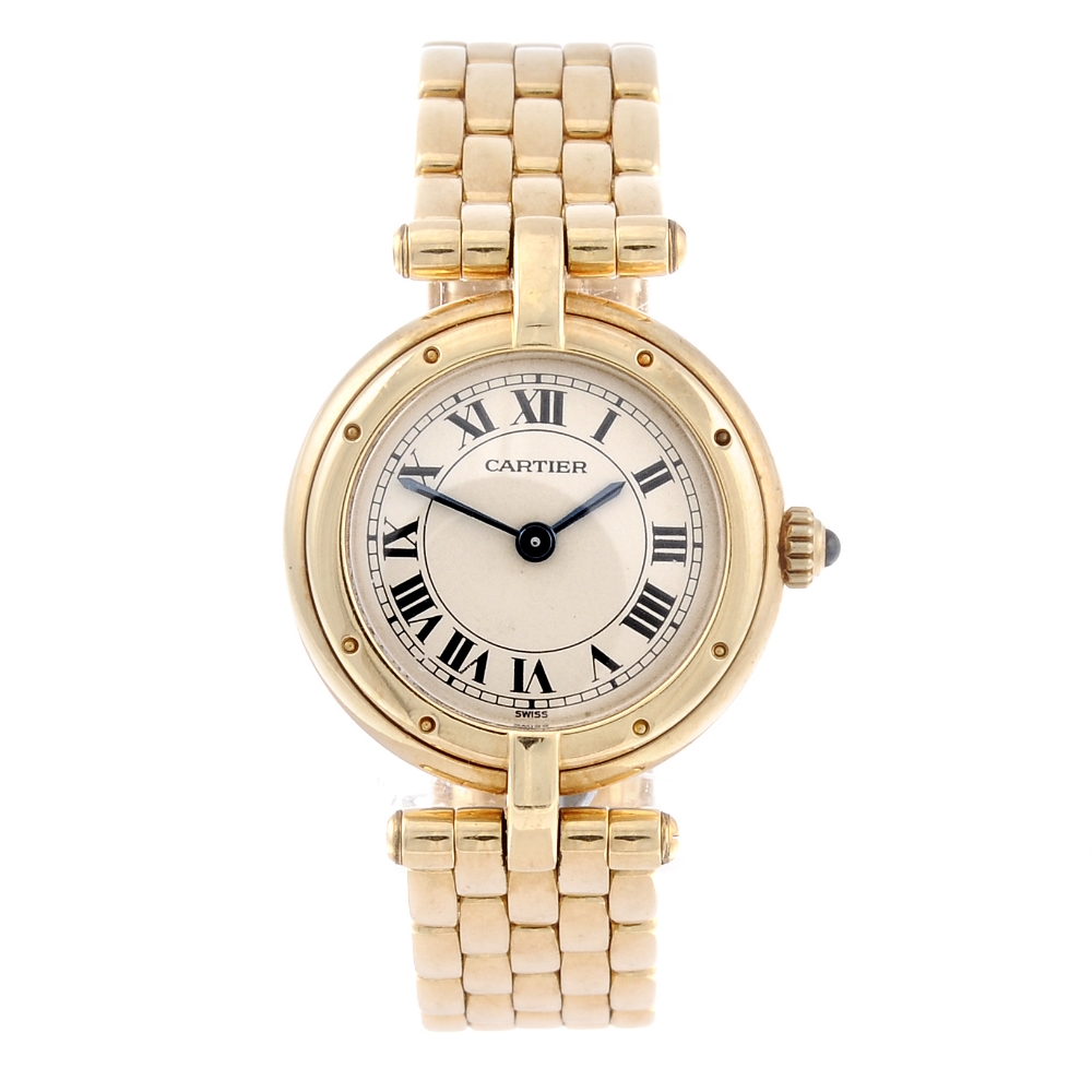 CARTIER - a Panthere Vendome bracelet watch. Yellow metal case, stamped 18k with poincon. Numbered