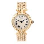 CARTIER - a Panthere Vendome bracelet watch. Yellow metal case, stamped 18k with poincon. Numbered