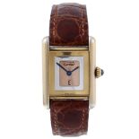 CARTIER - a Must de Cartier Tank wrist watch. Gold plated silver case. Reference 3 66001, serial