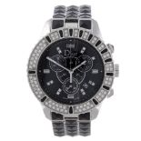 DIOR - a lady's Christal chronograph bracelet watch. Stainless steel case with factory diamond set