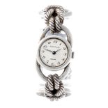 HERMÈS - a lady's bracelet watch. Continental white metal case. Numbered 177052. Signed Jaeger-
