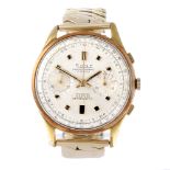 RONE - a gentleman's chronograph bracelet watch. Gold plated case with engraved stainless steel case