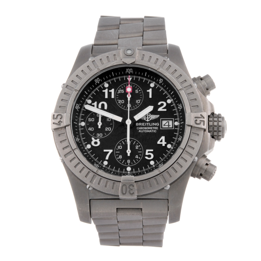 BREITLING - a gentleman's Aeromarine Chrono Avenger chronograph bracelet watch. Circa 2005. Titanium
